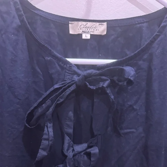 Elegant Navy Long Sleeve Dress - Picture 3 of 8